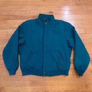 Vintage Woolrich Wool Varsity Bomber Jacket 
Plaid Lined Men’s Large Green USA